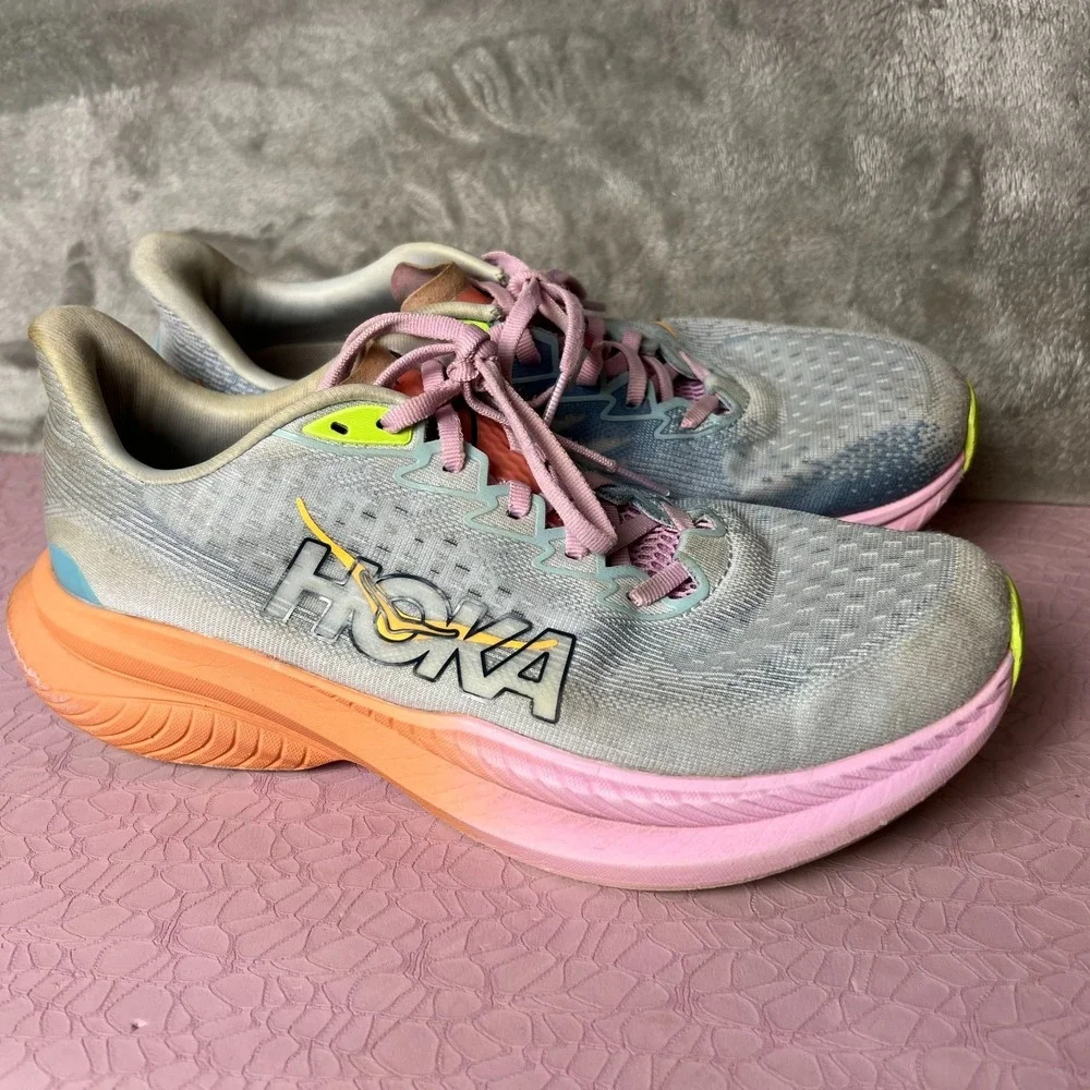 Hoka One One Mach 6 Running Shoes Womens Size 10.5B Logo Comfort Low Top 1147810